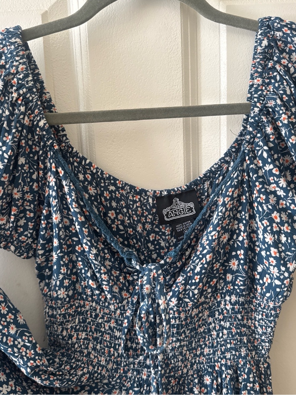 Angie Navy Floral Romper with Accents Colors Romper - Picture 4 of 6